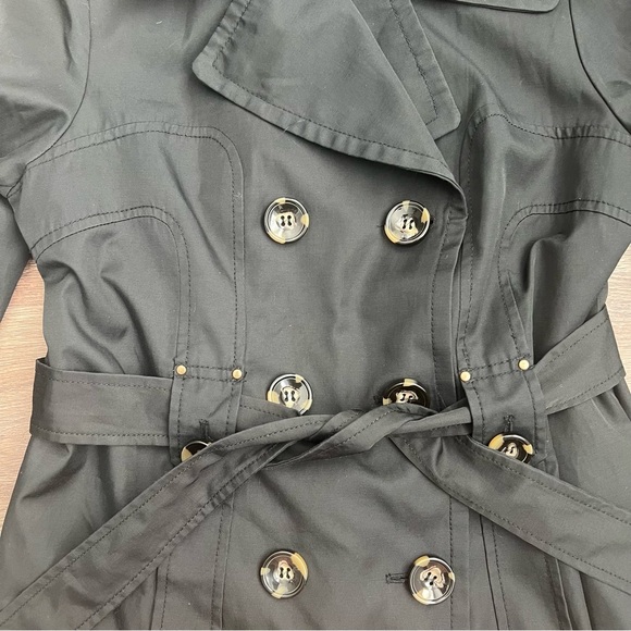 Jones New York Sport Women's Black Double-Breasted Trench Coat Peacoat - Picture 5 of 9